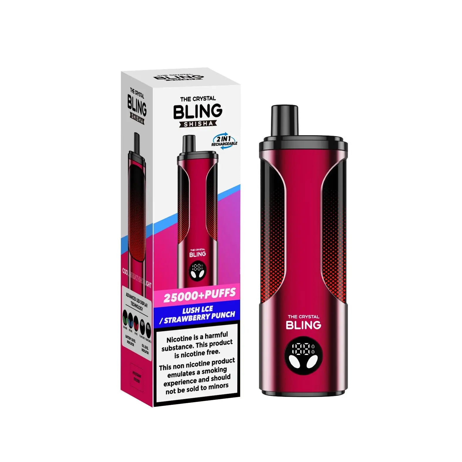 The Crystal Bling Shisha 25000 Disposable Vape Box of 5 - Vape wholesale supplies